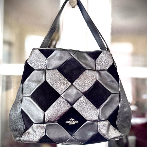 Coach Limited Edition Edie31 Leather Shoulder Bag Quilted Patchwork Unique Shape - Picture 1 of 16